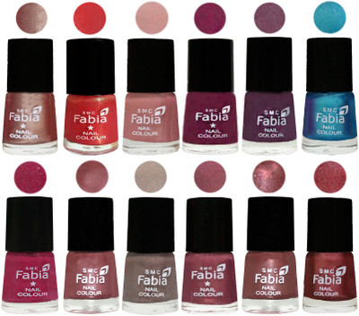 

Fabia Premium Lacquer Extra Shine Nail Polish Shades Of (12 Pcs Nail Polish) Light Nude-Red Orange-Shrimp Pastell-Cherry Blossom-Light Jam-Denim-Hot Magenta-Lip-Light Beige-Dusty Pink-Dark Red Chrome-Nude Pink(Pack of 12)