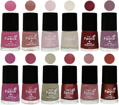 

Fabia Premium Shine & Glossy Nail Polish Collection Shades (12 Pcs Combo) Light Plum-Nude-Lychee-Light Cream-Maroon-Light Violet-Rani-Pink Maroonish-Oyster-Nude Pink-Light pink-Berry(Pack of 12)