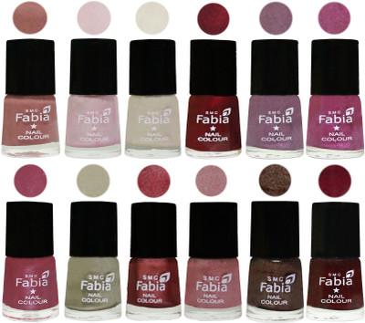 

Fabia Premium Collection 12 Piece Color Nail Polish Shades Nude-Lychee-Light Cream-Maroon-Light Violet-Rani-Pink Maroonish-Oyster-Nude Pink-Light pink-Dark Brown-Royal Red(Pack of 12)