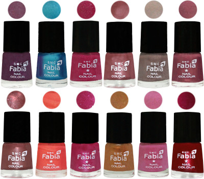

Fabia Premium Shine & Glossy Nail Polish Collection Shades (12 Pcs Combo) Light Jam-Denim-Hot Magenta-Lip-Light Beige-Dusty Pink-Dark Red Chrome-Peach-Light Magenta-Golden -Light Plum-Dark Magenta(Pack of 12)