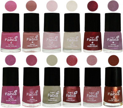 

Fabia Premium Collection 12 Piece Color Nail Polish Shades Light Plum-Nude-Lychee-Light Cream-Maroon-Light Violet-Rani-Pink Maroonish-Oyster-Nude Pink-Light pink-Light Jerry Coffee(Pack of 12)