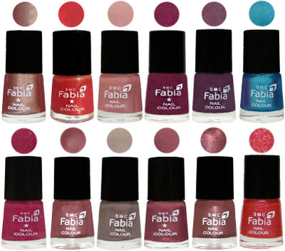 

Fabia Premium Lacquer Extra Shine Nail Polish Shades Of (12 Pcs Nail Polish) Light Nude-Red Orange-Shrimp Pastell-Cherry Blossom-Light Jam-Denim-Hot Magenta-Lip-Light Beige-Dusty Pink-Dark Red Chrome-Jerry Pink(Pack of 12)