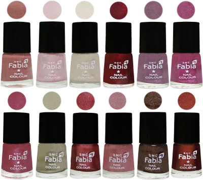 

Fabia Premium Shine & Glossy Nail Polish Collection Shades (12 Pcs Combo) Nude-Lychee-Light Cream-Maroon-Light Violet-Rani-Pink Maroonish-Oyster-Nude Pink-Light pink-Dark Brown-Berry(Pack of 12)