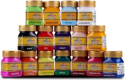 

Flash Acrylic Colour Set ( 16 Colours) 50 ML(Set of 1, Red, Blue, Green, Yellow)