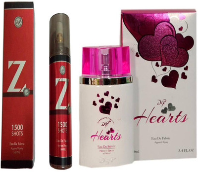 

DSP HEARTS PINK PERFUME 100 ML + Z 1500 SHOTS PERFUME 145 ML Eau de Parfum - 145 ml(For Men & Women)