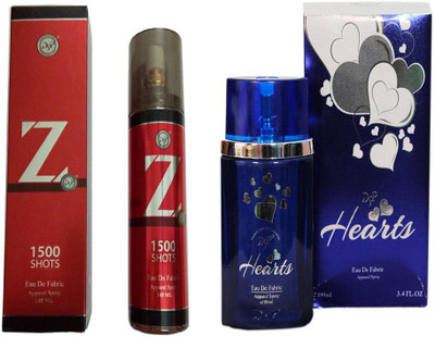 

dsp HEARTS BLUE PERFUME 100 ML +Z 1500 SHOTS PERFUME 145 ML Eau de Parfum - 145 ml(For Men & Women)