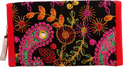 

Craft Trade Handmade Designer Embroidered Rajasthani Black Bag Pouch(Black)