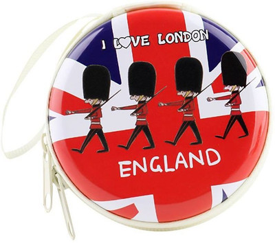 

MStick Round Zip Earphone Cable Earbuds SD Card Carrying Bag England Parade Coin Purse(Red, Blue), Blue;red
