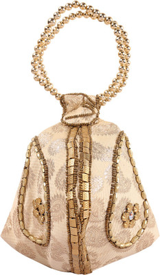 

Craft Trade Ethnic Silk Potli Purse For Party and Wedding Potli(Beige)