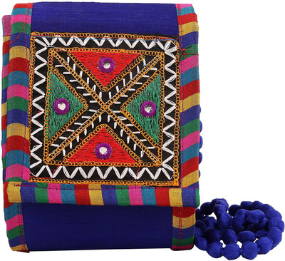 

Craft Trade Handmade Designer Embroidered Rajasthani Pouch(Blue)