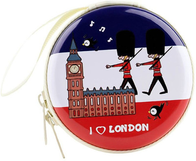 

MStick Round Zip Earphone Cable Earbuds SD Card Carrying Bag London Parade Coin Purse(Multicolor)