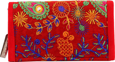 

Craft Trade Handmade Designer Embroidered Rajasthani Red Bag Pouch(Red)