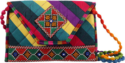 

Craft Trade Traditional Cotton Jaipuri Art work Sling Bag Pouch For Women Pouch(Multicolor)
