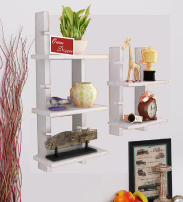 

Onlineshoppee Escalera Set of 2 MDF Wall Shelf(Number of Shelves - 2, White)
