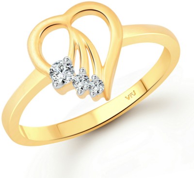 VIGHNAHARTA Serenity Heart Ring with Rose Ring Box for Women and Girls Alloy Cubic Zirconia 18K Yellow Gold Plated Ring