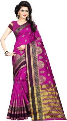 Ratnavati Printed Kanjivaram Art Silk Saree(Magenta)