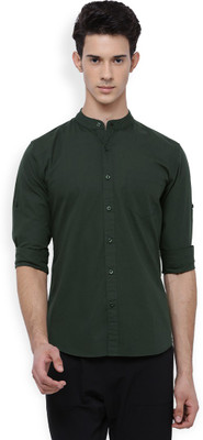HIGHLANDER Men Solid Casual Green Shirt