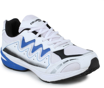

Columbus LD-020-White Black Blue Running Shoes For Men(White
