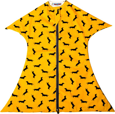 

TuddyBuddy SwaddleSleepPack: Swaddle Cum Sleeping Bag for 0-6 months babies. Therapy for 'Moro' or Startle Reflex. Puppy Love, 100% Cotton Sleeping Bag(Yellow, Mustard