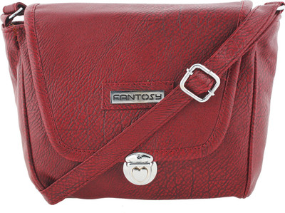 

Fantosy Women Casual Maroon PU Sling Bag