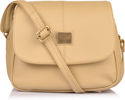 

Fostelo Women Beige PU Sling Bag