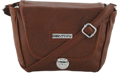 

Fantosy Women Casual Brown PU Sling Bag
