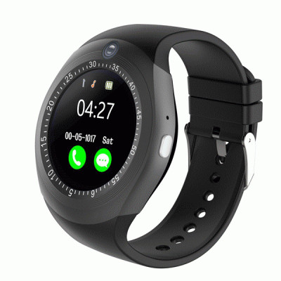 

IBS YS Round Bluetooth Smartwatch with SIM Card Slot with Pedometer Sleep-Monitoring Smart-Notification Micro-SD Card Whatsapp,Facebook Anti lost BLACK Smartwatch(Black Strap Free Size)