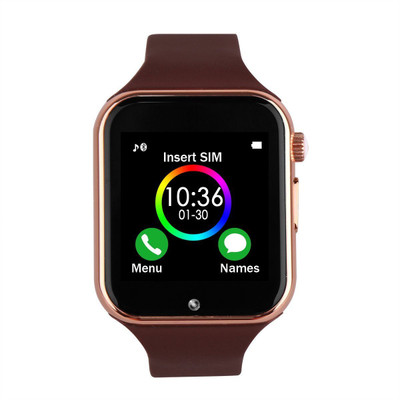 

SPI Square Dial Wrist Smart Band/Watch- Bluetooth with Built-in Sim card and Memory card slot, Fitness Tracker, With call function, Video recorder, Compatible with All Android Mobiles ,IOS Phones ,Tablets (Golden Dial Silicon/Rubber Strap Colour Brown and