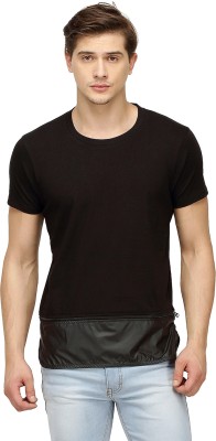 CAMPUS SUTRA Solid Men Round Neck Black T-Shirt