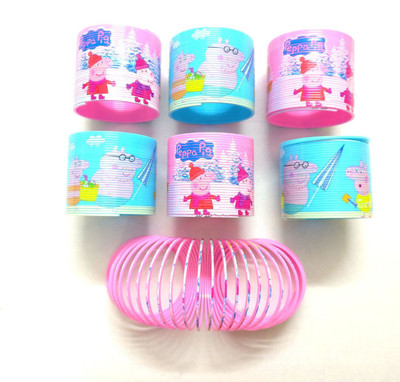 

Shopkooky Peppa Pig Designed Cartoon Spring Toy/ Bangle for Kids to Play/ Easy to Carry and Light Weight /Best Option for Return Gifts ...Pack of 6 Toy Magic Spring(Multi Color)