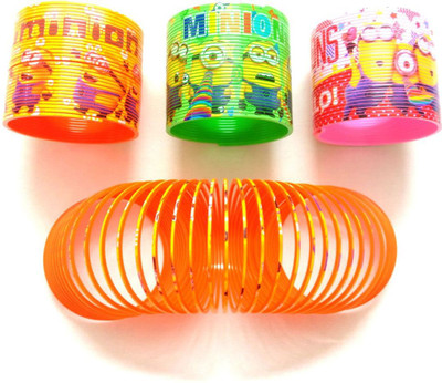 

Shopkooky Minion Designed Cartoon Spring Toy/ Bangle for Kids to Play/ Easy to Carry and Light Weight /Best Option for Return Gifts ...Pack of 3 Toy Magic Spring(Multi Color)