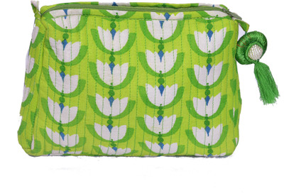 

Radhika Goyal Cosmetic Pouch(Green, White), Light green