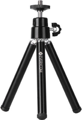 Everycom Lightweight 20 cm Mini Tripod with Phone Mount Tripod(Black, Supports Up to 900 g)