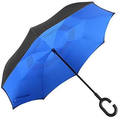 

care 4 Double Layer Inverted Reversible No Drip with C shape Handle (BLUE) Umbrella(Black, Blue)