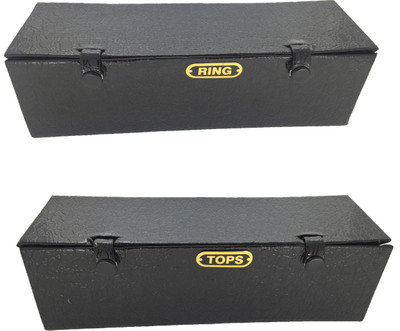

Oscar Top Quality Travel Size 2 x (Tops, Ring,) Jewelry Holder Display Box (Four Cut Box) Fashionable Black, Gold Jewellery Accessories jewellery Vanity Box(Black)