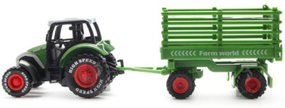 

Jack Royal Farm Truck Die Cast Metal Body Pull Back Action Green(Green)