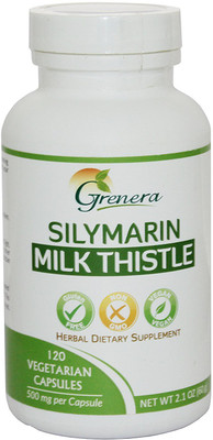 

Grenera Grenera Silymarin Milk Thistle (Standardized 80%) 500 mg- 120 Vegetarian Capsules(120 No)