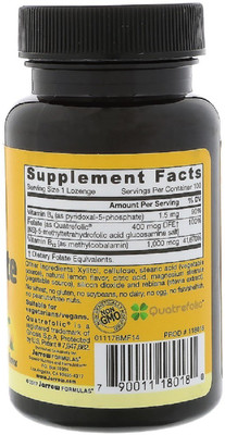 Jarrow Formulas Jarrow Formulas, Methyl B-12 & Methyl Folate, 1,000 mcg / 400 mcg, Lemon Flavor,(100 No)