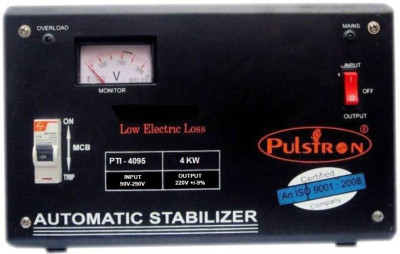 

PULSTRON PTI-4095 4 KVA (90V-290V) Single Phase Automatic Voltage Stabilizer for Mainline(Black)