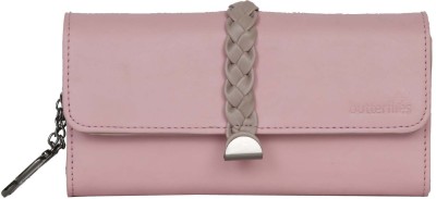 

Butterflies Women Casual, Evening/Party Pink Artificial Leather Wallet(10 Card Slots), Baby pink;mauve