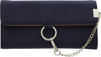 

Bee fashionable Women Blue Artificial Leather Wrist Wallet(12 Card Slots), Dark blue