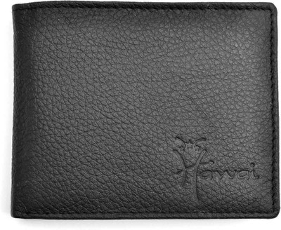 

Hawai Men Casual, Formal Black Genuine Leather Wallet(6 Card Slots), Black-01