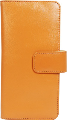 

AzraJamil Women Orange Genuine Leather Wallet(14 Card Slots)
