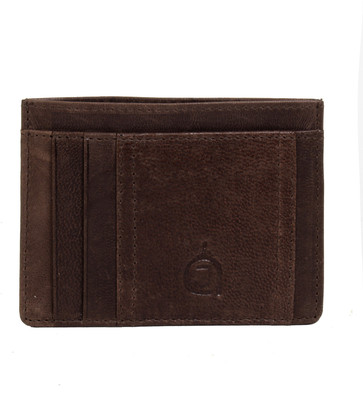 

AzraJamil Men Brown Genuine Leather Wallet(4 Card Slots), Dark brown