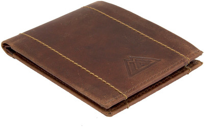 

MASSIF99 Men Brown Genuine Leather Wallet(8 Card Slots)
