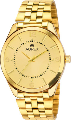 

AUREX AX-GR135-GLG Gold Dial Gold Pleating IGP Watch - For Men
