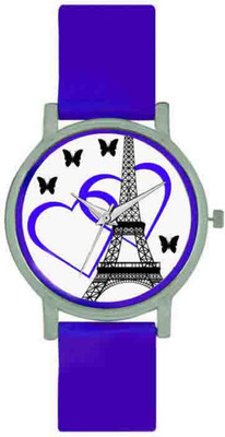 

Miss Perfect Blue Tower Print Pu Analog watch Watch - For Women