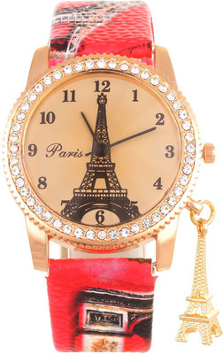 

Weven Red Eiffel Tower Paris Watch - For Women