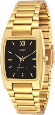 

Rage Enterprise Casual Gold Strap Black Dial Fancy Look Boys & Girls Watch - For Men & Women