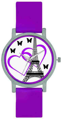

Miss Perfect Purple Tower Print Pu Analog Watch Watch - For Women